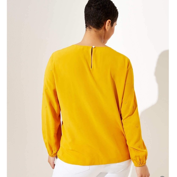 LOFT Embroidered Dot Striped Shirt - golden yellow - Picture 2 of 7